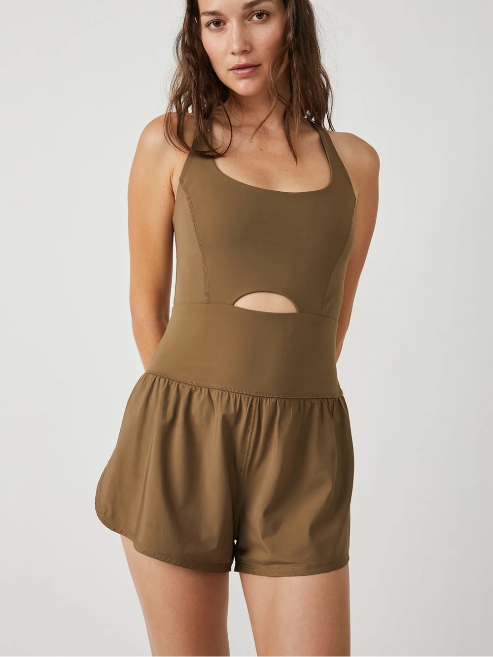 FP Movement Free People Righteous Runsie Romper Tea Leaves size Medium